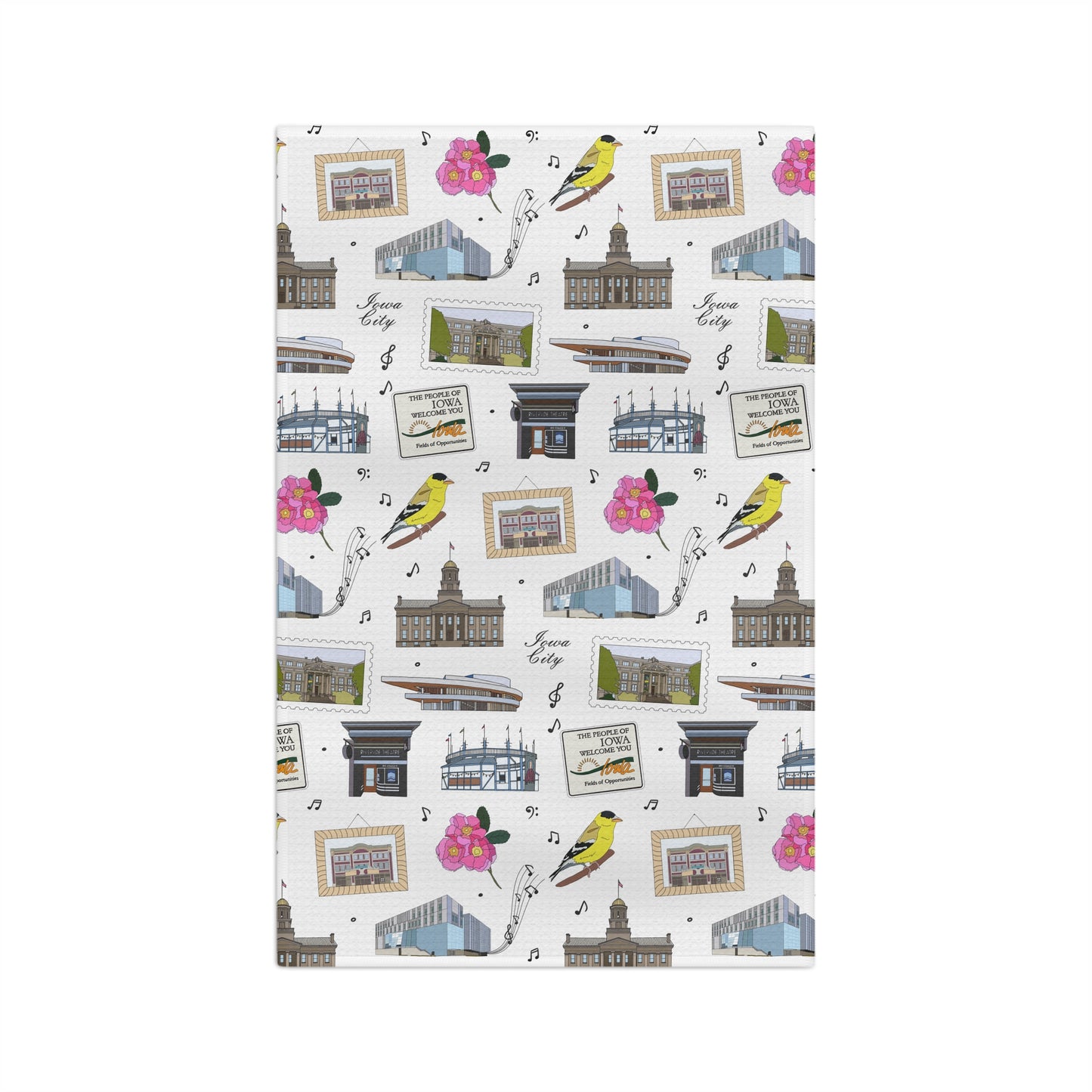 Kitchen Towel with Iowa City, Iowa IA in white