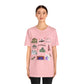 Unisex Jersey Short Sleeve Tee with Janesville, Wisconsin WI landmarks print