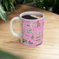 Ceramic Mug 11oz with Pensacola, FL in pink