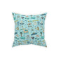 Broadcloth Pillow with Navarre Beach, FL in sky blue