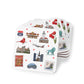 Set of 4 Ceramic Mug Coasters with Chicago, Illinois IL