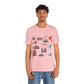 Unisex Jersey Short Sleeve Tee with Chicago, Illinois IL landmarks print