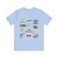 Unisex Jersey Short Sleeve Tee with Ocala, Florida FL landmarks print