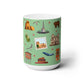 Ceramic Mug 15oz with Santa Fe, New Mexico NM in green tea