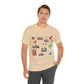 Unisex Jersey Short Sleeve Tee with Chicago, Illinois IL landmarks print