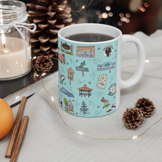 Ceramic Mug 11oz with Milton, FL in baby blue