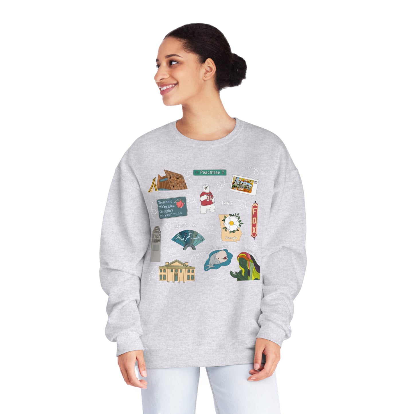 Unisex NuBlend® Crewneck Sweatshirt with Atlanta, GA in assorted colors