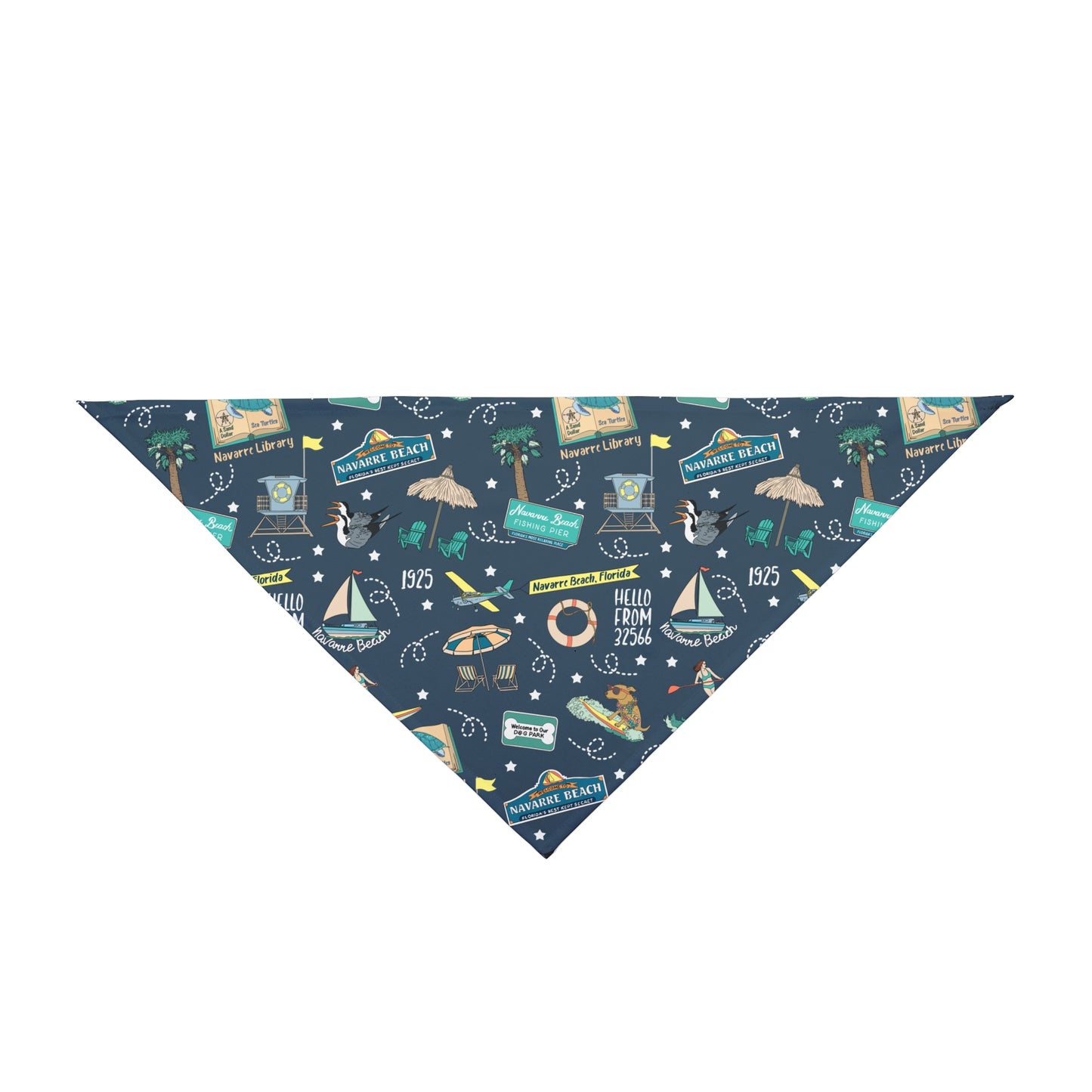 Pet Bandana with Navarre Beach, FL in navy