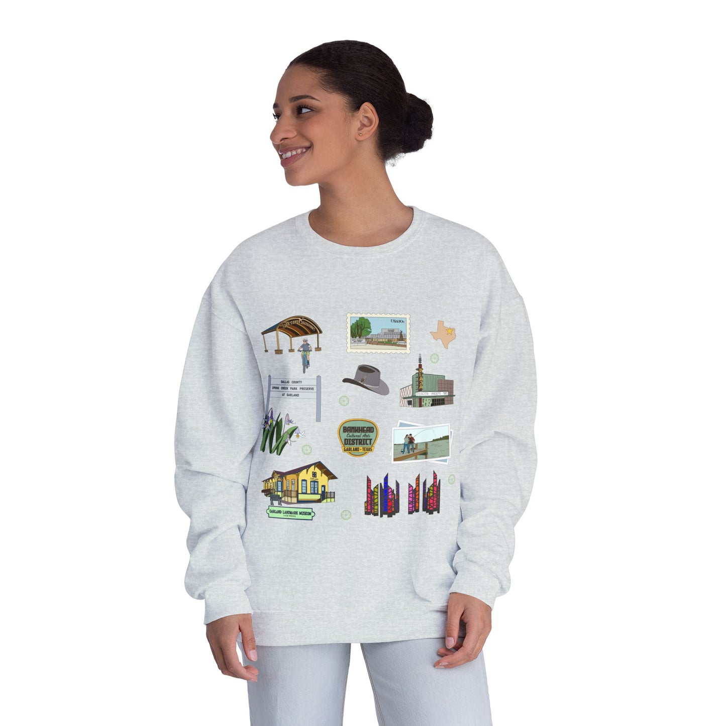 Unisex NuBlend® Crewneck Sweatshirt with Garland, Texas TX in assorted colors