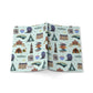 Paperback notebook with Charlotte, North Carolina NC landmarks in patina 150 lined pages