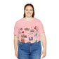 Unisex Jersey Short Sleeve Tee with Chicago, Illinois IL landmarks print