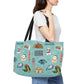 Tote Bag with Atlanta, GA in turquoise