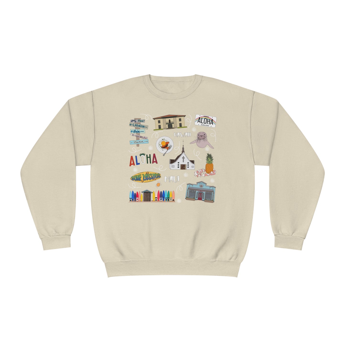 Unisex NuBlend® Crewneck Sweatshirt with Maui, HI in assorted colors