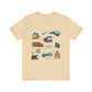 Unisex Jersey Short Sleeve Tee with Asheville, North Carolina NC landmarks print