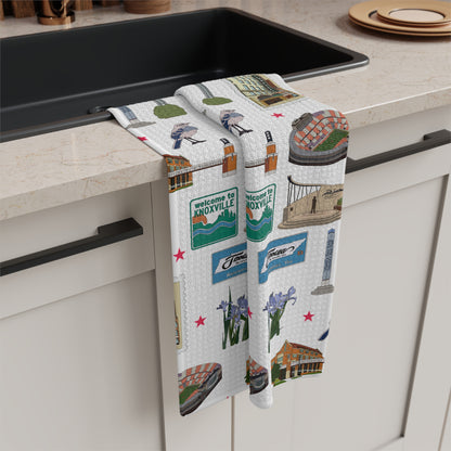 Kitchen Towel with Knoxville, Tennessee TN in white