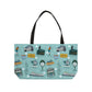 Tote Bag with New Jersey in light teal