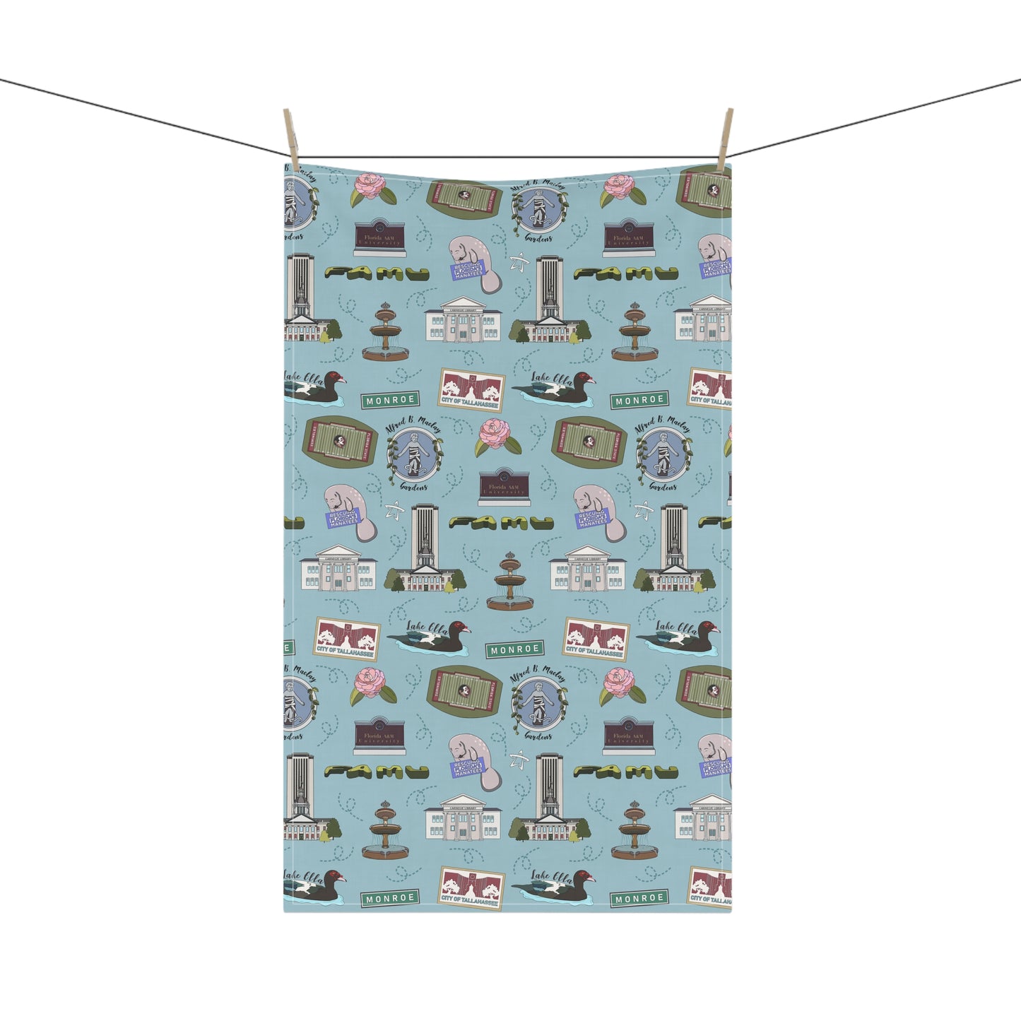 Kitchen Towel with Tallahassee, FL in blue