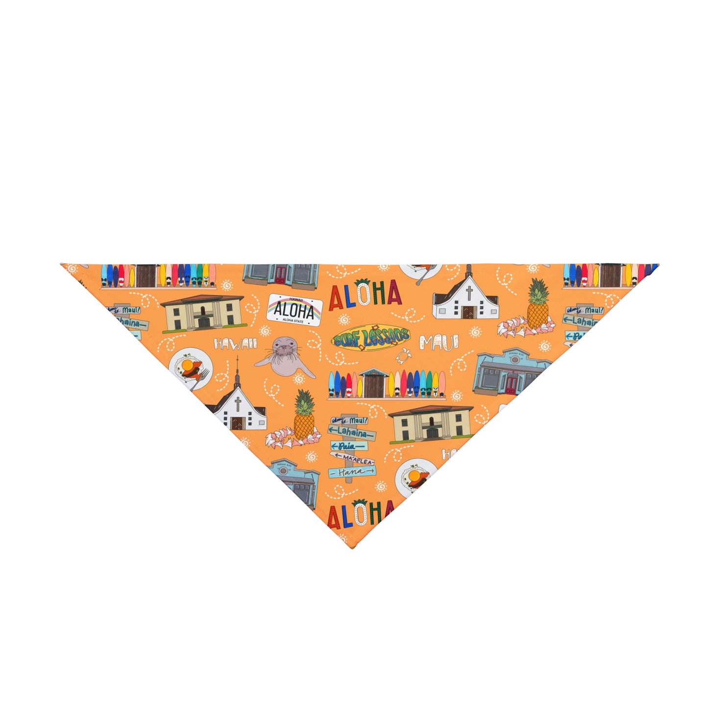 Pet Bandana with Maui, HI in orange