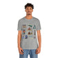 Unisex Jersey Short Sleeve Tee with Charlotte, North Carolina NC landmarks print