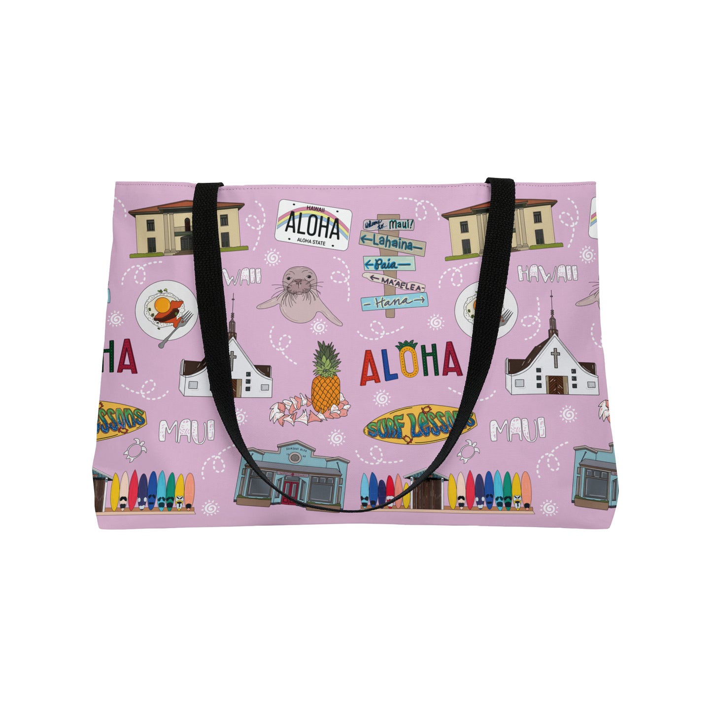 Tote Bag with Maui, HI in pink