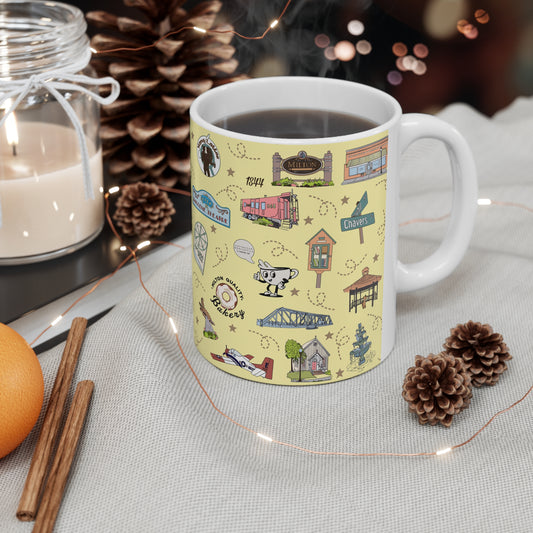 Ceramic Mug 11oz with Milton, FL in soft yellow