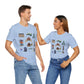 Unisex Jersey Short Sleeve Tee with Charlotte, North Carolina NC landmarks print