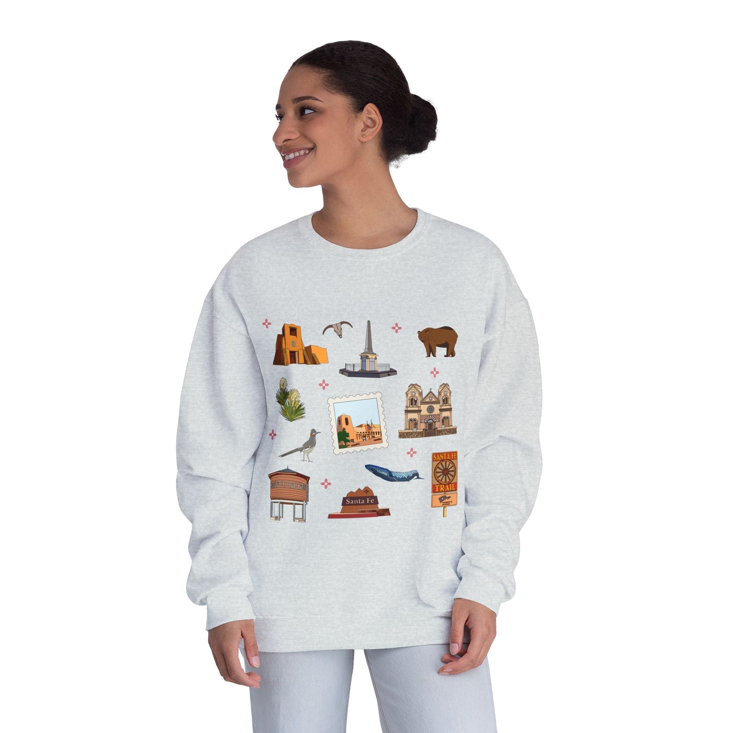 Unisex NuBlend® Crewneck Sweatshirt with Santa Fe, New Mexico NM in assorted colors