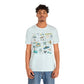 Unisex Jersey Short Sleeve Tee with Navarre Beach, FL landmarks print