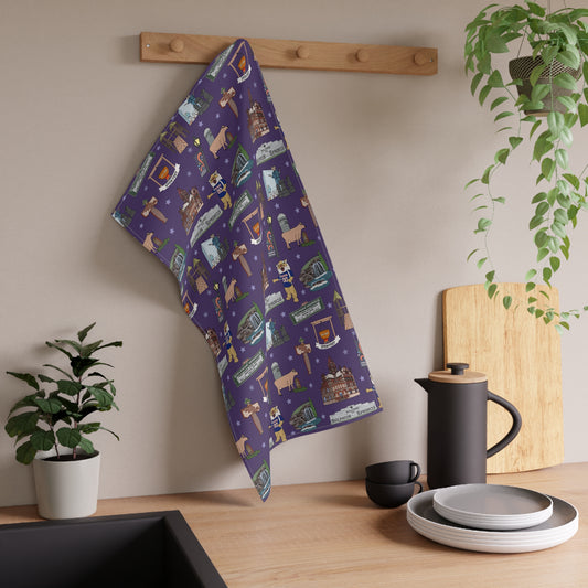 Kitchen Towel with Sulphur Springs, TX in dark purple