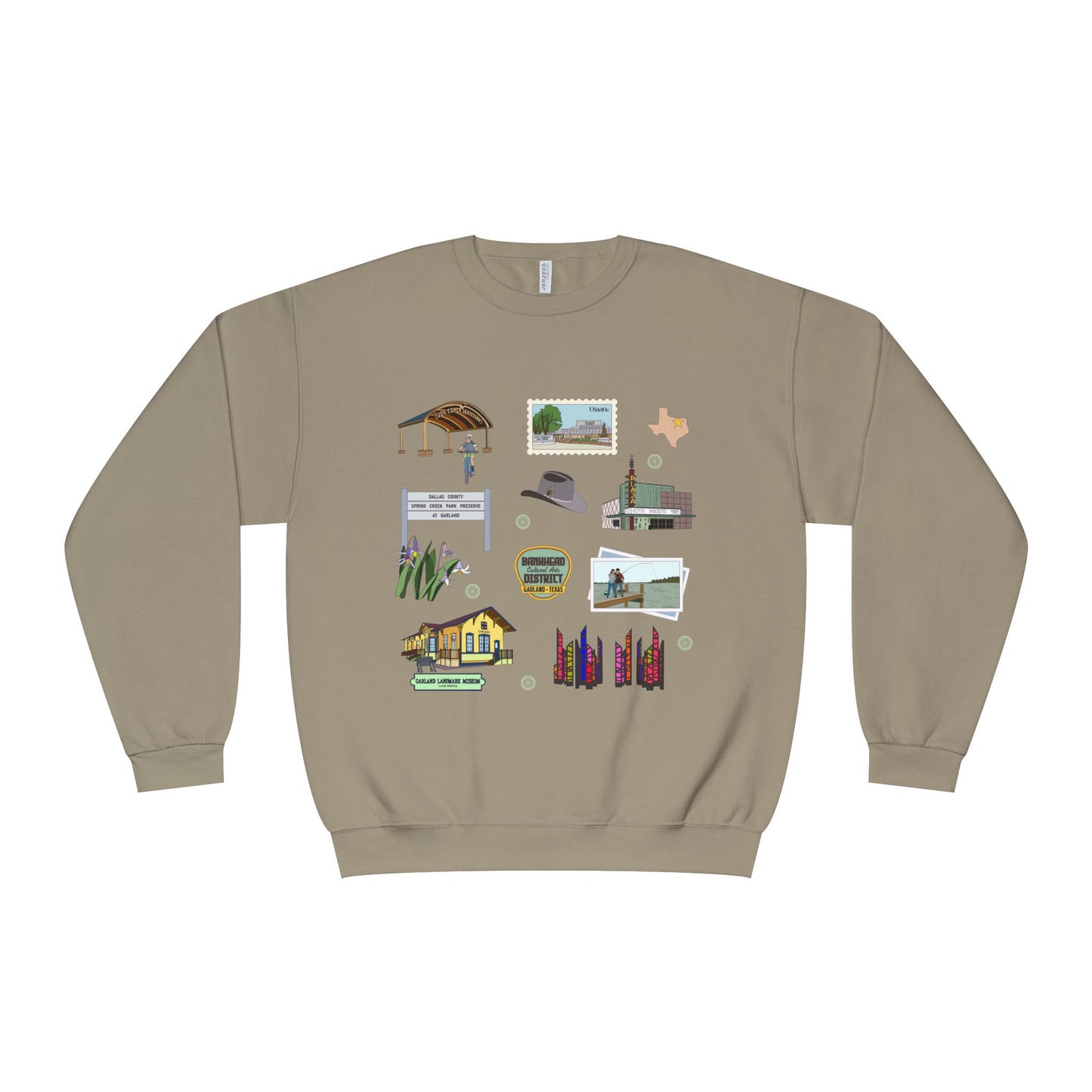 Unisex NuBlend® Crewneck Sweatshirt with Garland, Texas TX in assorted colors