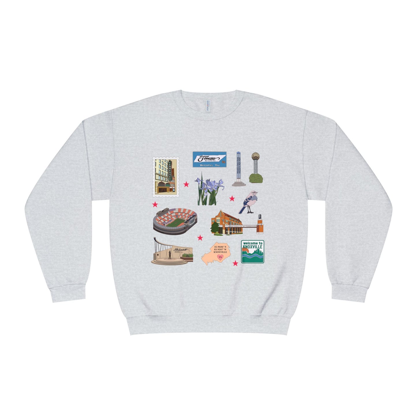 Unisex NuBlend® Crewneck Sweatshirt with Knoxville, Tennessee TN in assorted colors