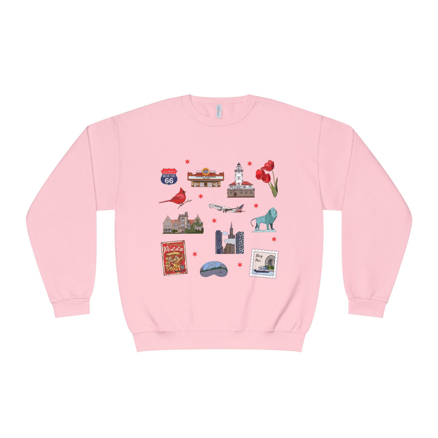 Unisex NuBlend® Crewneck Sweatshirt with Chicago, Illinois IL in assorted colors