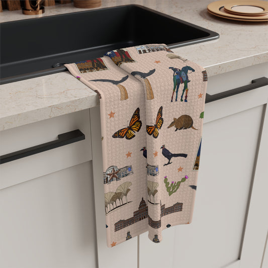 Kitchen Towel with Austin, Texas TX in sand
