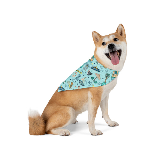 Pet Bandana with Navarre Beach, FL in sky blue