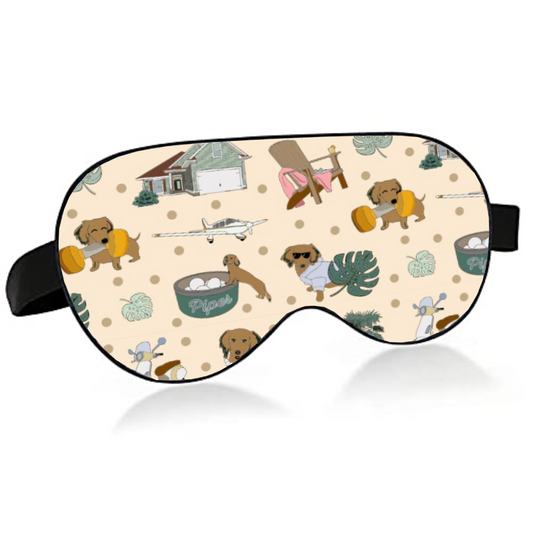 Sleep eye mask with custom pattern in beige