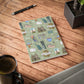 Paperback notebook with Galveston, TX landmarks in olive 150 lined pages