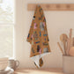 Kitchen towel with custom pattern in brown