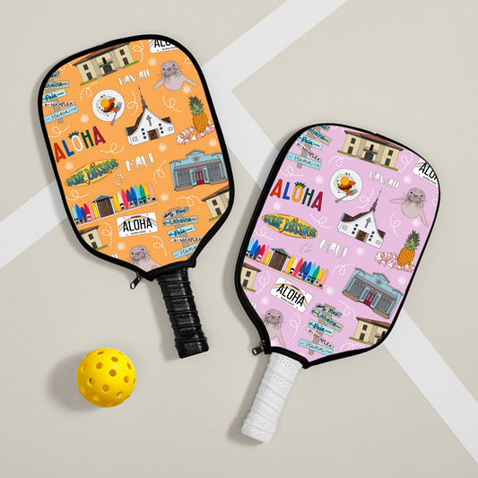 Pickleball paddle cover with Maui, HI