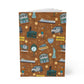 Paperback notebook with New Jersey cities landmarks in brown 150 lined pages