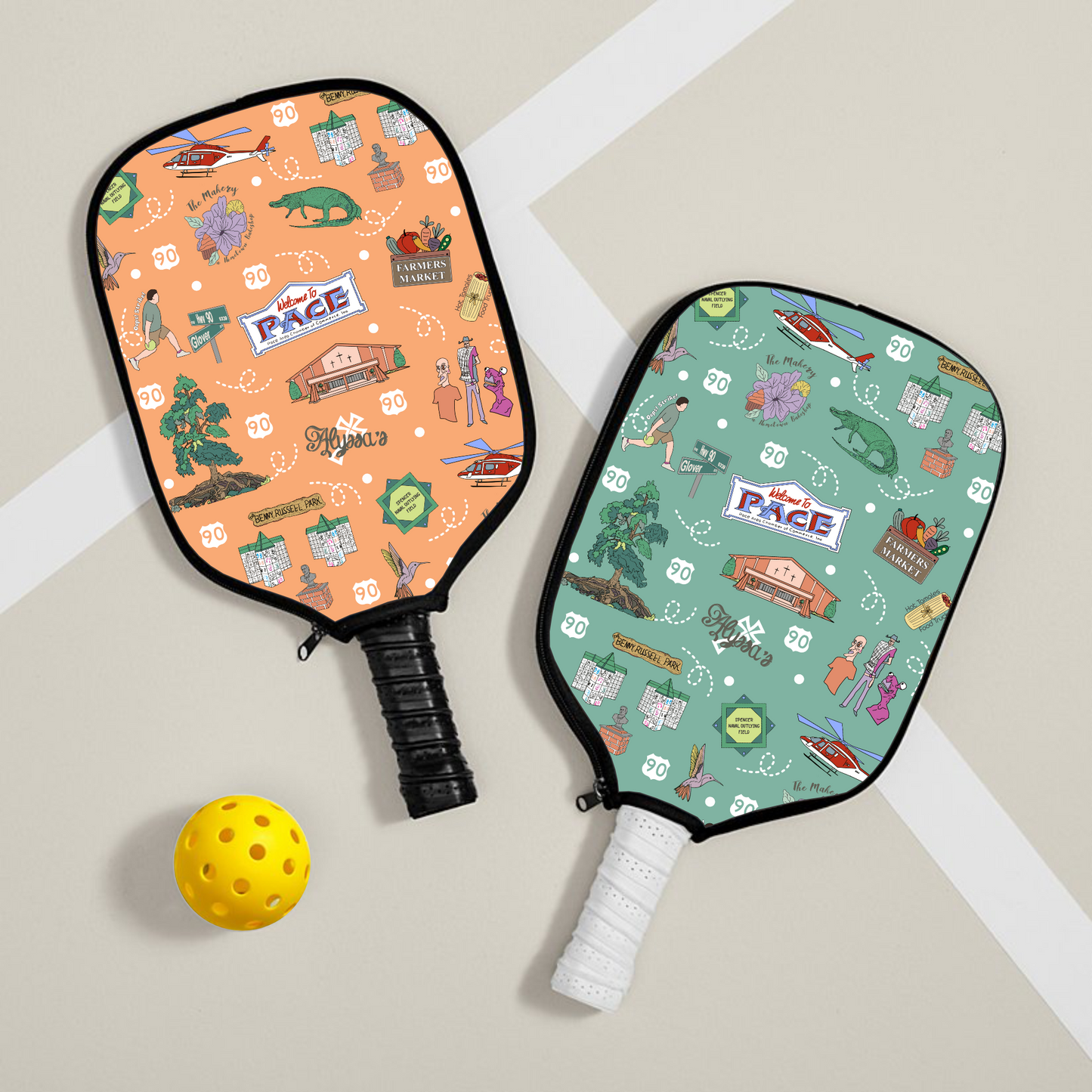 Pickleball paddle cover with Pace, FL