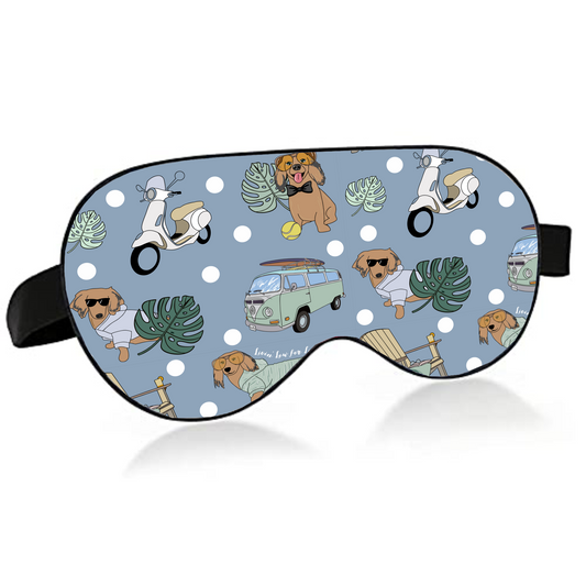 Sleep eye mask with Bow logo in denim