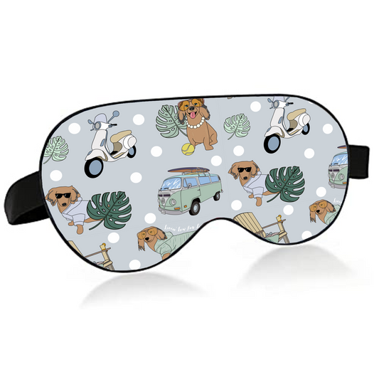 Sleep eye mask with Piper logo in gray