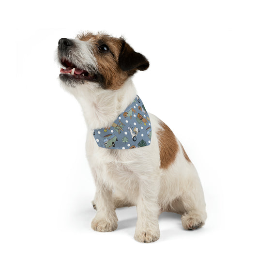 Dog bandana over-the-collar in blue