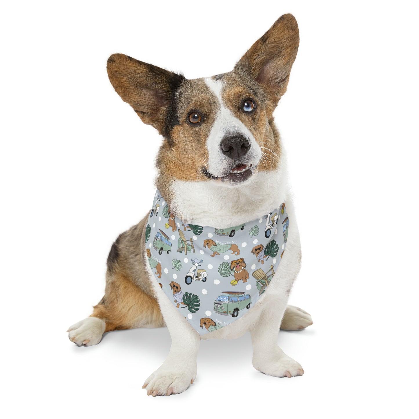 Dog bandana over-the-collar in grey