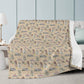 Minky blanket with custom pattern one size 70x 54 in beige