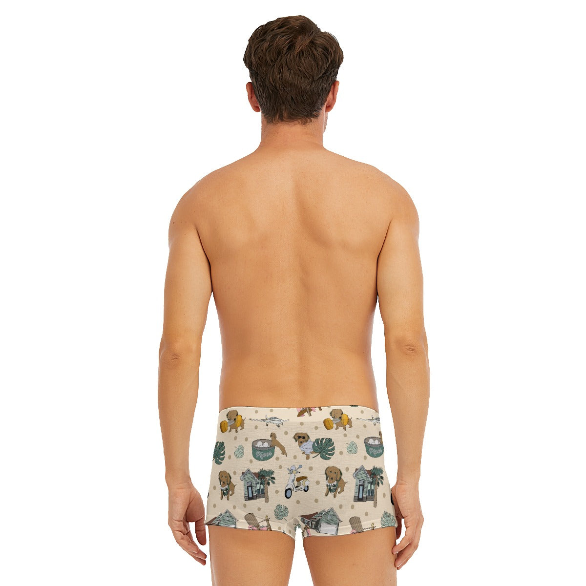 Men's Short Boxer Briefs with custom illustration