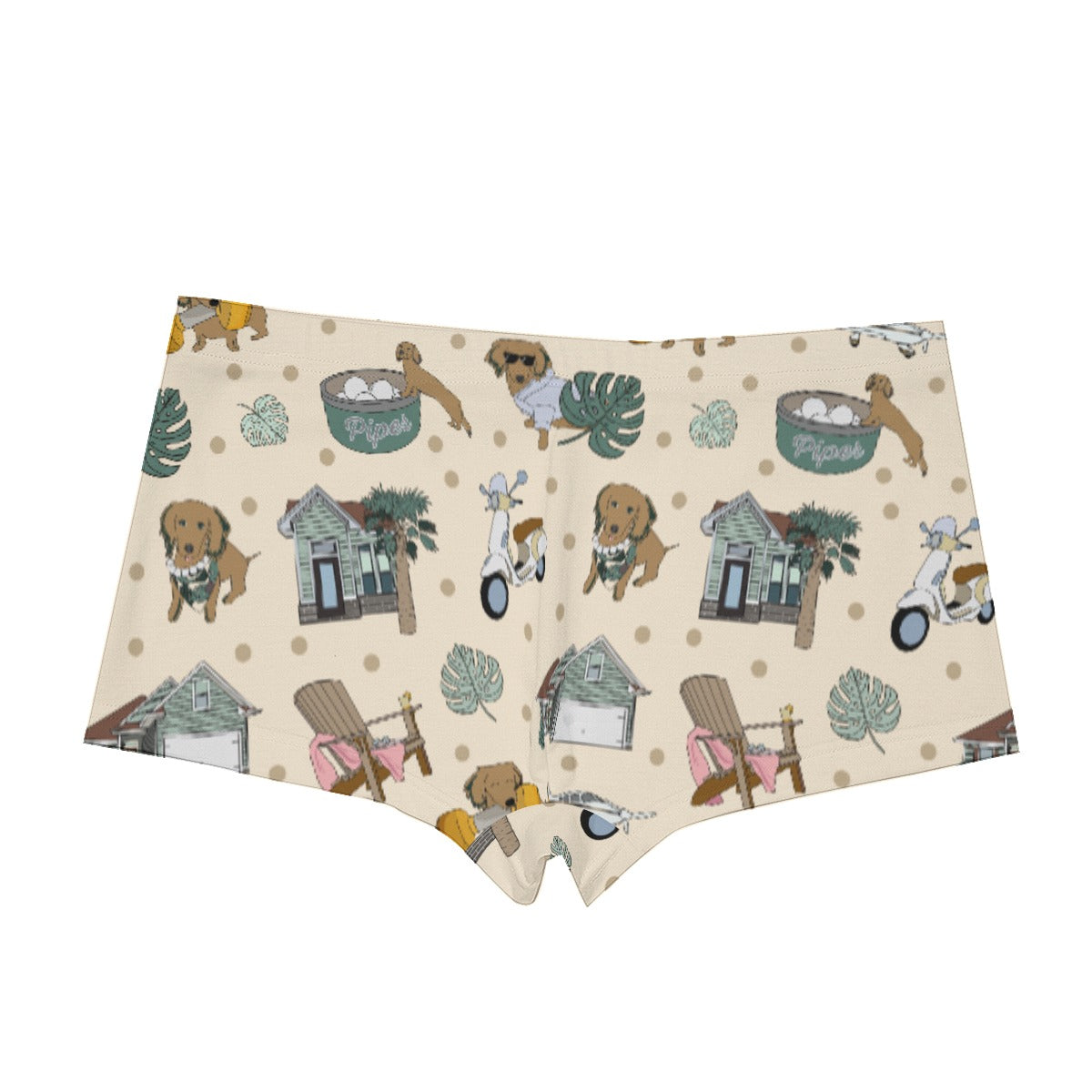 Men's Short Boxer Briefs with custom illustration