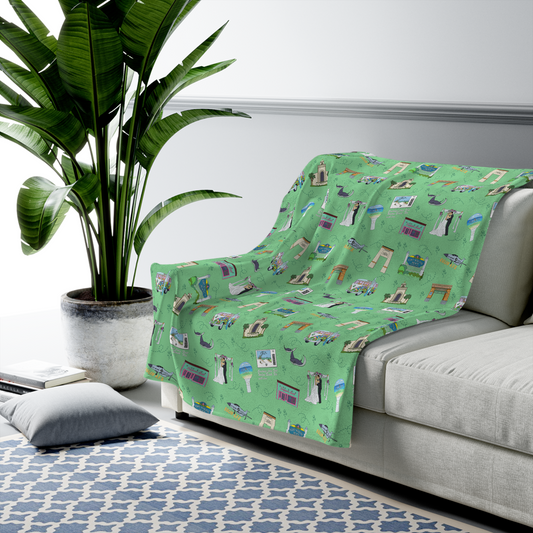 Minky blanket with Fort Walton Beach, FL in mint