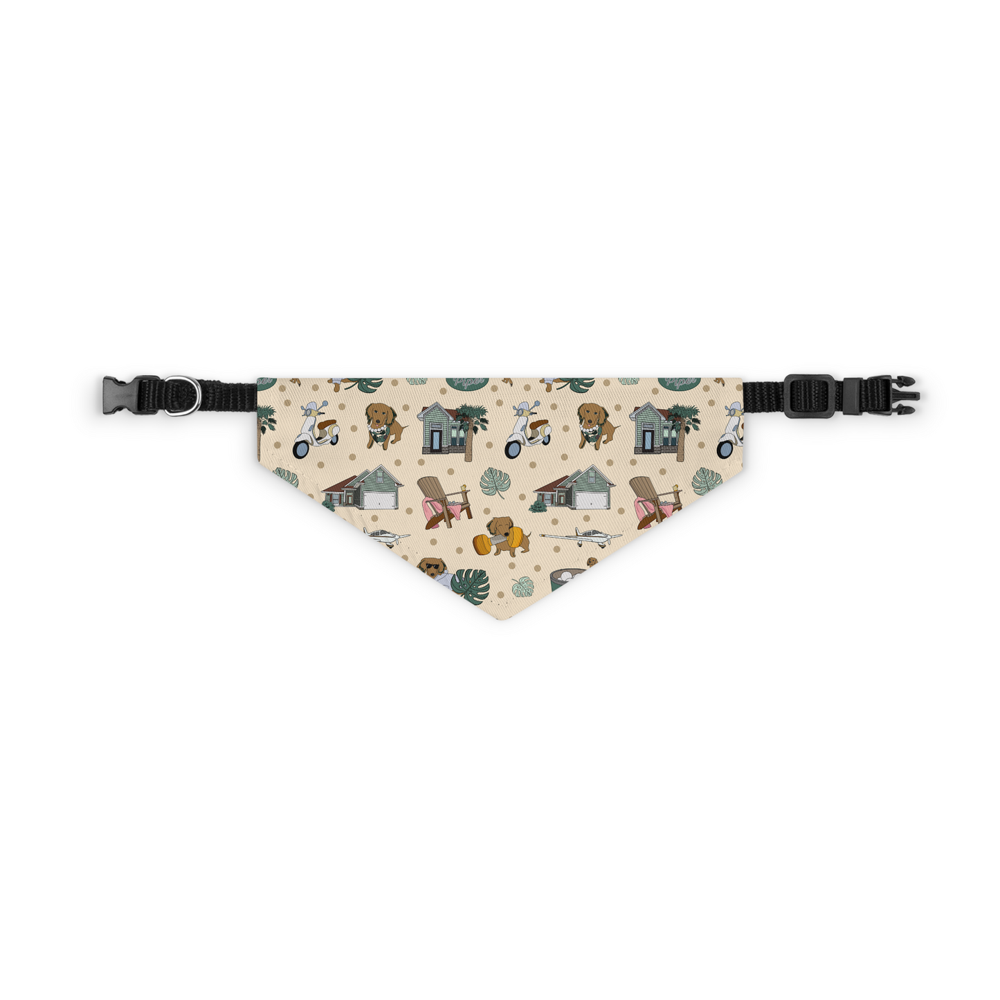 Dog bandana over-the-collar with custom pattern