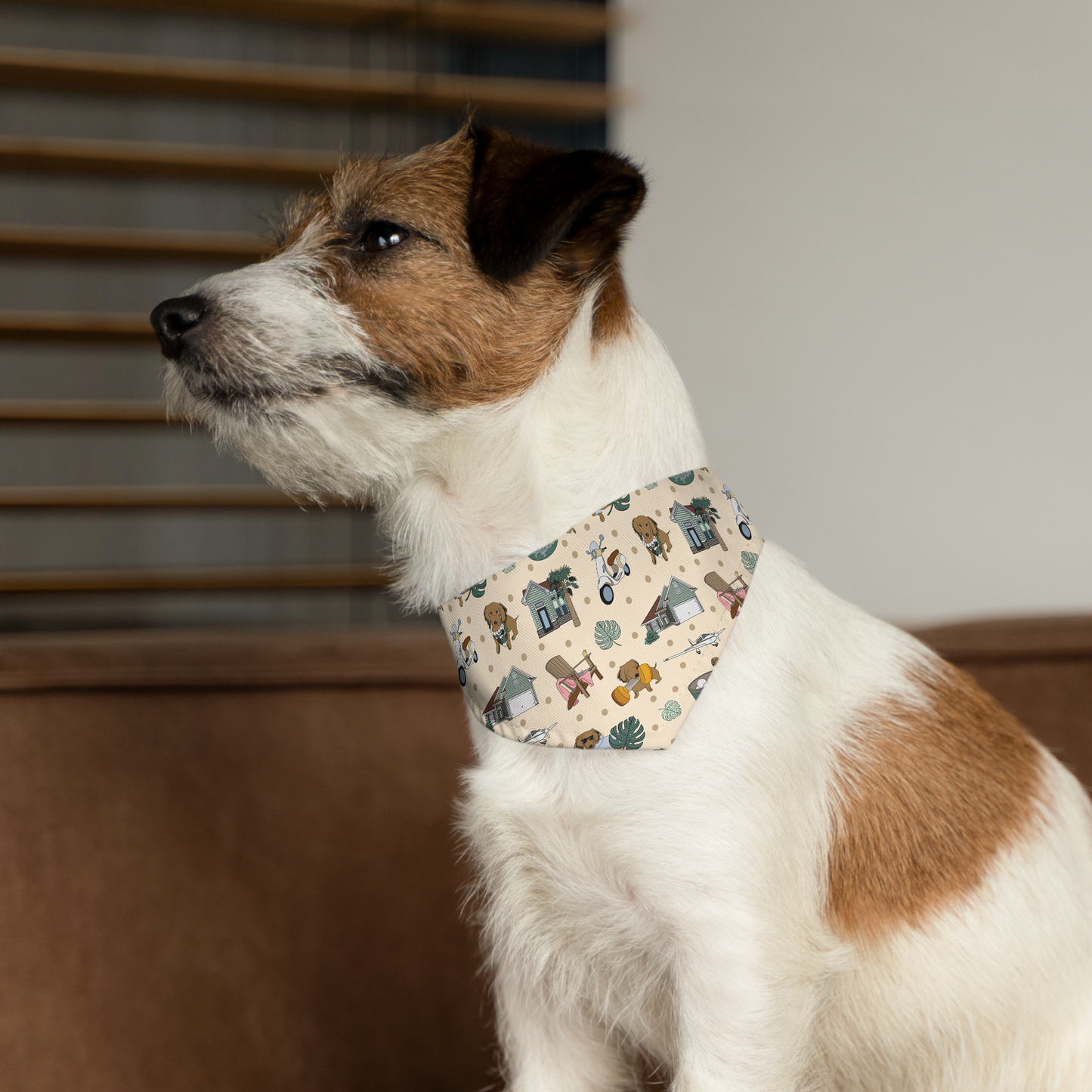 Dog bandana over-the-collar with custom pattern